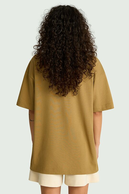 Oversized short sleeve cotton T-shirt 4 | BROWN | Audimas