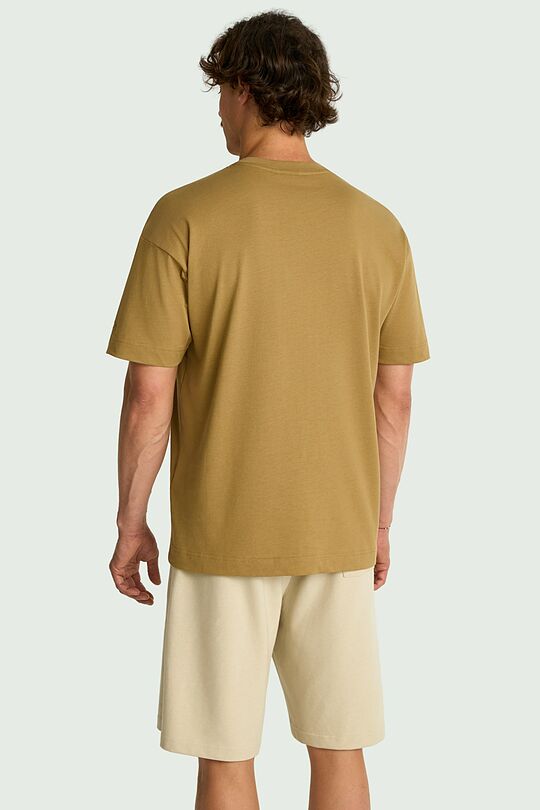 Oversized short sleeve cotton T-shirt 4 | BROWN | Audimas