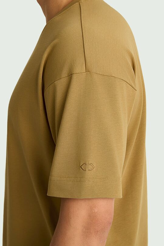 Oversized short sleeve cotton T-shirt 6 | BROWN | Audimas