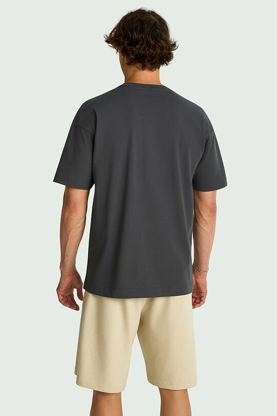 Oversized short sleeve cotton T-shirt 4 | GREY | Audimas