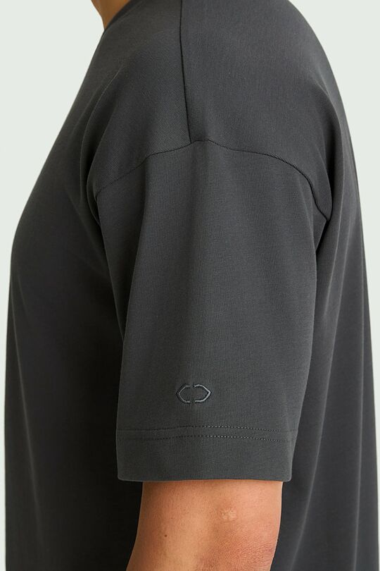 Oversized short sleeve cotton T-shirt 6 | GREY | Audimas