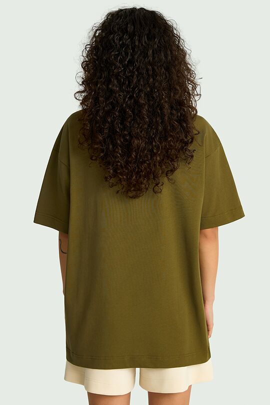 Oversized short sleeve cotton T-shirt 3 | CHAKI | Audimas