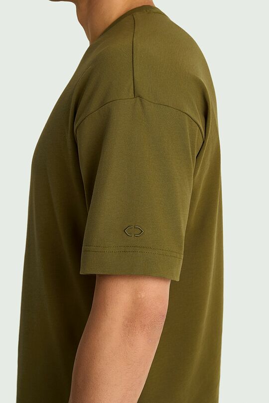 Oversized short sleeve cotton T-shirt 6 | CHAKI | Audimas