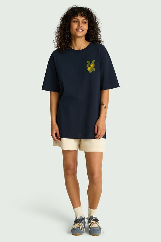 Short sleeves cotton T-shirt "Quinces" 5 | Dark blue | Audimas