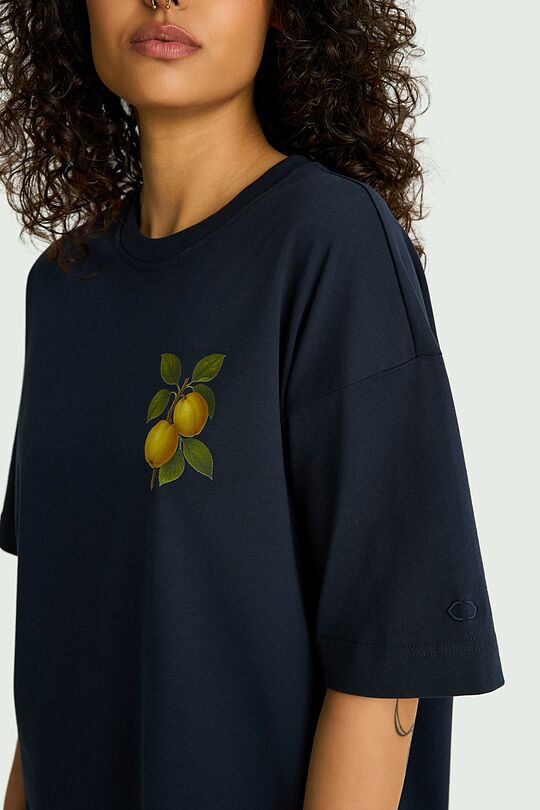 Short sleeves cotton T-shirt "Quinces" 6 | Dark blue | Audimas