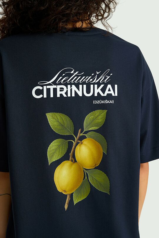 Short sleeves cotton T-shirt "Quinces" 7 | Dark blue | Audimas