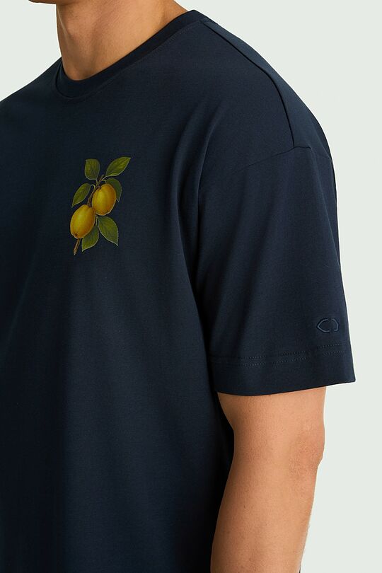 Short sleeves cotton T-shirt "Quinces" 8 | Dark blue | Audimas