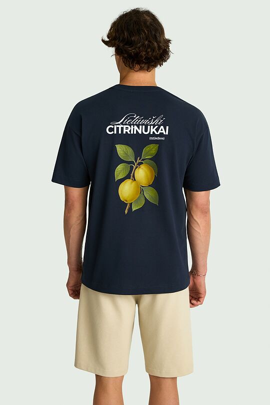 Short sleeves cotton T-shirt "Quinces" 6 | Dark blue | Audimas