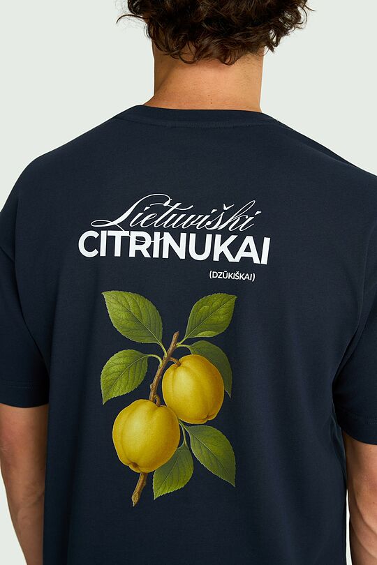 Short sleeves cotton T-shirt "Quinces" 9 | Dark blue | Audimas