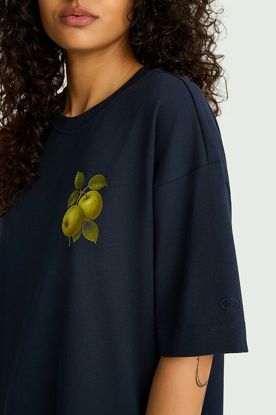 Short sleeves cotton T-shirt "Apples" 7 | Dark blue | Audimas