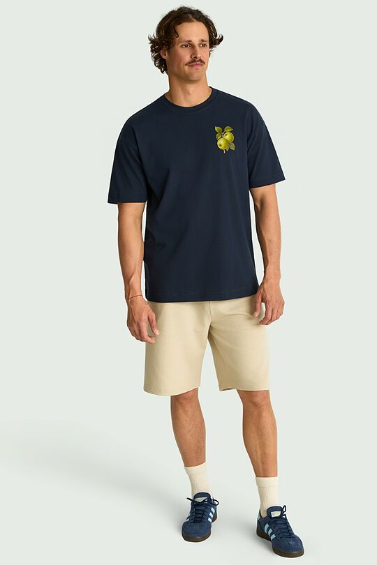 Short sleeves cotton T-shirt "Apples" 9 | Dark blue | Audimas
