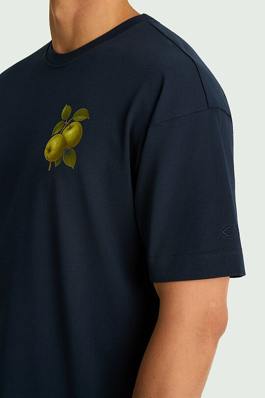 Short sleeves cotton T-shirt "Apples" 8 | Dark blue | Audimas