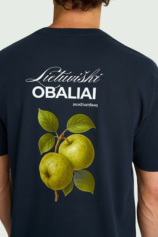 Short sleeves cotton T-shirt "Apples" 6 | Dark blue | Audimas