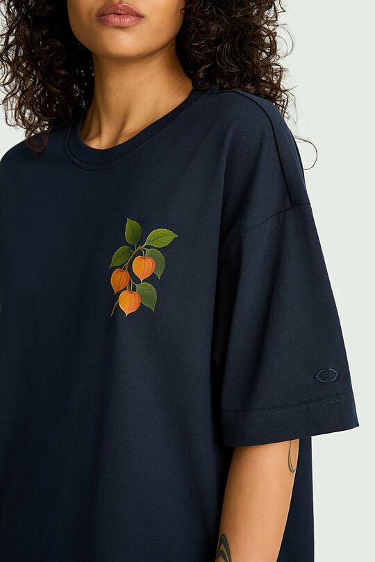 Short sleeves cotton T-shirt "Groundcherry" 10 | Dark blue | Audimas