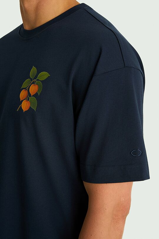 Short sleeves cotton T-shirt "Groundcherry" 9 | Dark blue | Audimas