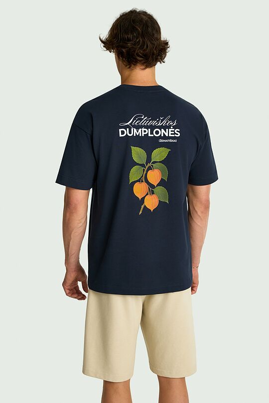 Short sleeves cotton T-shirt "Groundcherry" 7 | Dark blue | Audimas