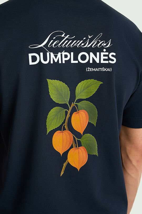 Short sleeves cotton T-shirt "Groundcherry" 8 | Dark blue | Audimas