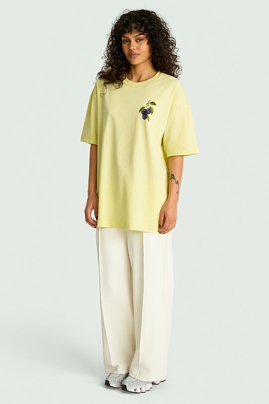 Short sleeves cotton T-shirt "Plums" 5 | YELLOW | Audimas