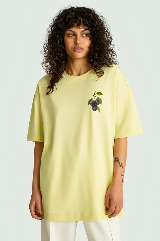 Short sleeves cotton T-shirt "Plums" 6 | YELLOW | Audimas