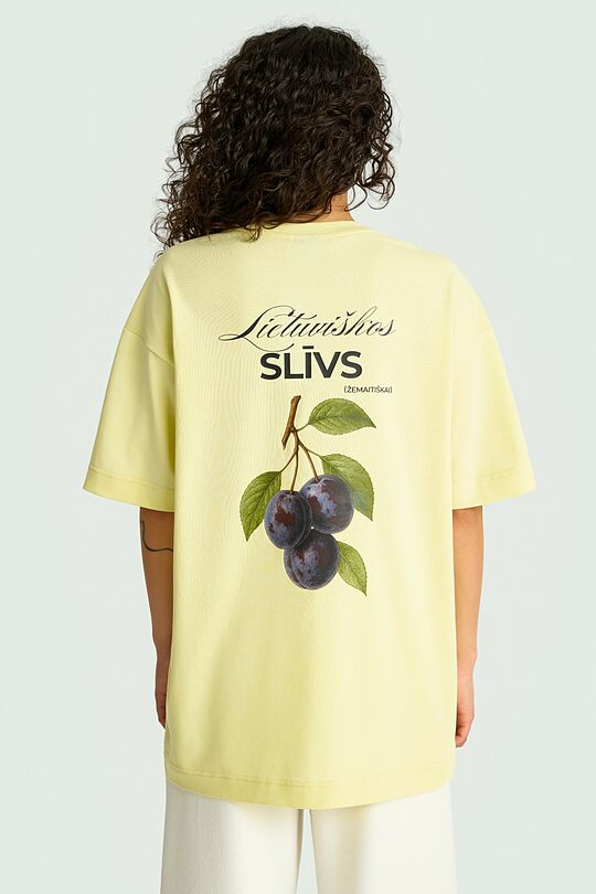 Short sleeves cotton T-shirt "Plums" 3 | YELLOW | Audimas