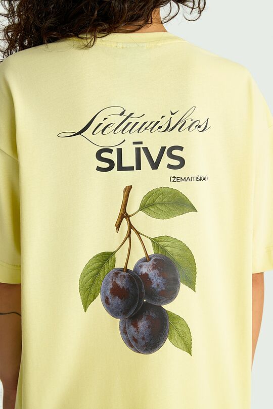 Short sleeves cotton T-shirt "Plums" 8 | YELLOW | Audimas