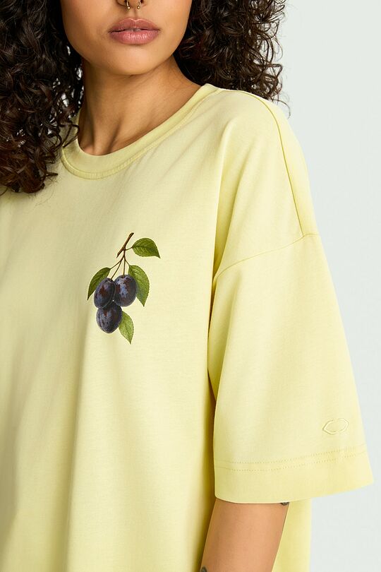 Short sleeves cotton T-shirt "Plums" 6 | YELLOW | Audimas