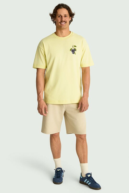 Short sleeves cotton T-shirt "Plums" 8 | YELLOW | Audimas