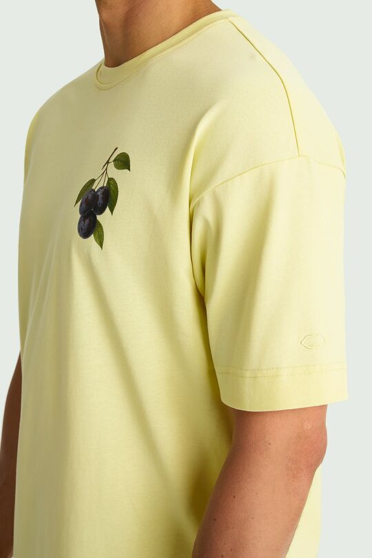 Short sleeves cotton T-shirt "Plums" 7 | YELLOW | Audimas