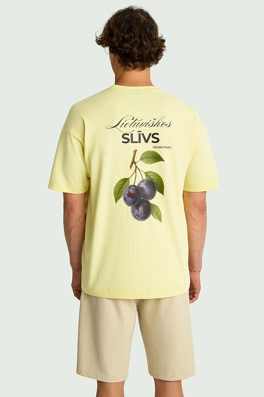 Short sleeves cotton T-shirt "Plums" 3 | YELLOW | Audimas