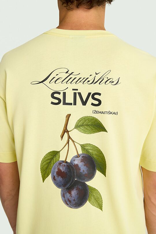 Short sleeves cotton T-shirt "Plums" 9 | YELLOW | Audimas