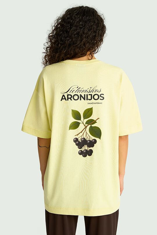 Short sleeves cotton T-shirt "Chokeberries" 3 | YELLOW | Audimas