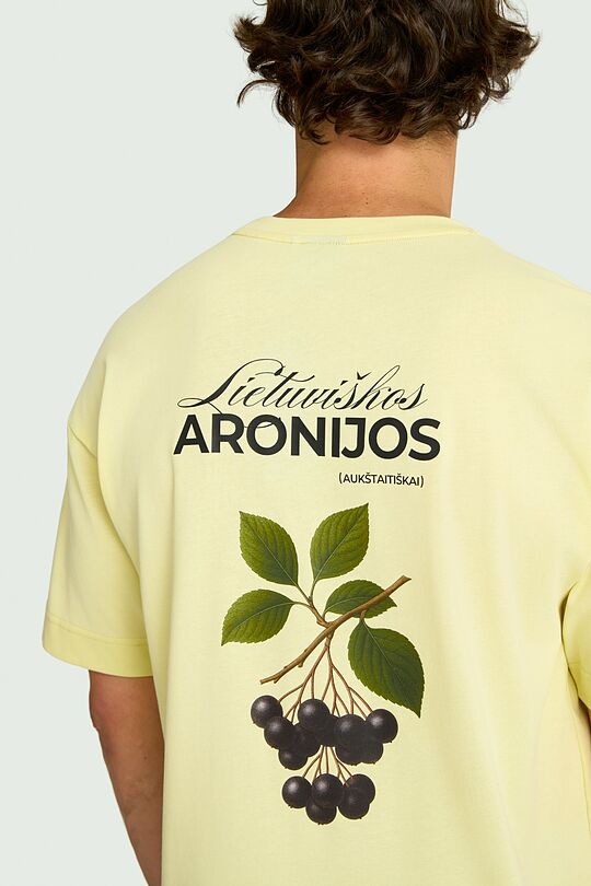 Short sleeves cotton T-shirt "Chokeberries" 4 | YELLOW | Audimas