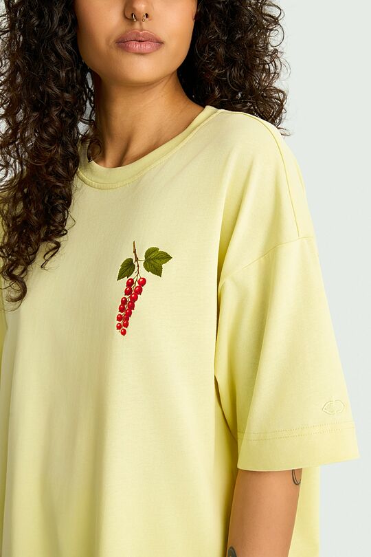 Short sleeves cotton T-shirt "Currants" 4 | YELLOW | Audimas