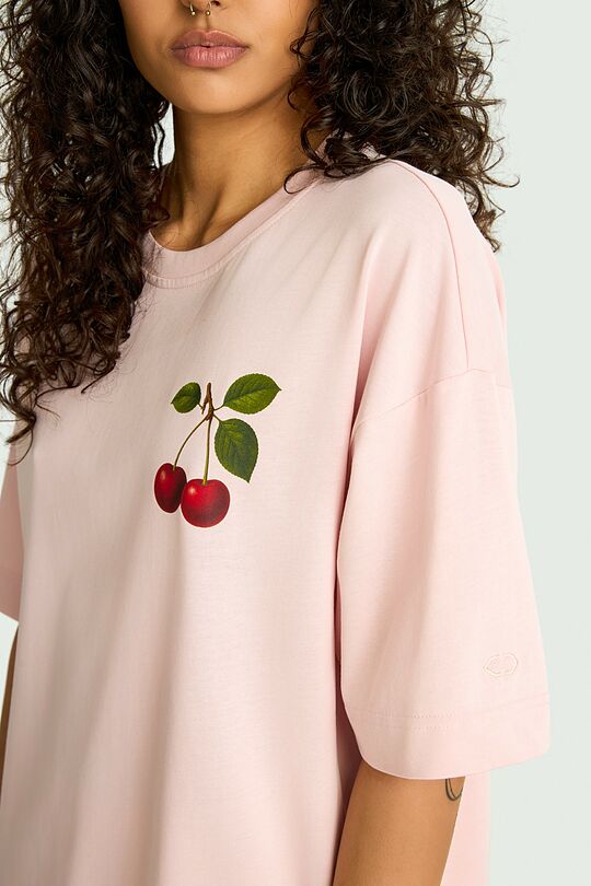 Short sleeves cotton T-shirt "Cherry" 4 | PINK | Audimas