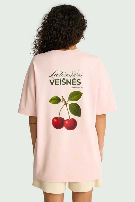 Short sleeves cotton T-shirt "Cherry" 3 | PINK | Audimas