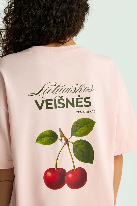 Short sleeves cotton T-shirt "Cherry" 8 | PINK | Audimas