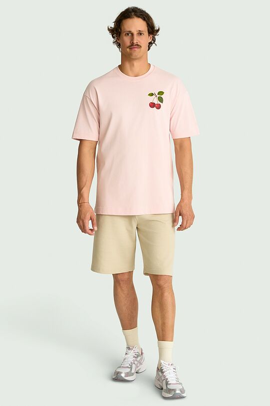 Short sleeves cotton T-shirt "Cherry" 8 | PINK | Audimas