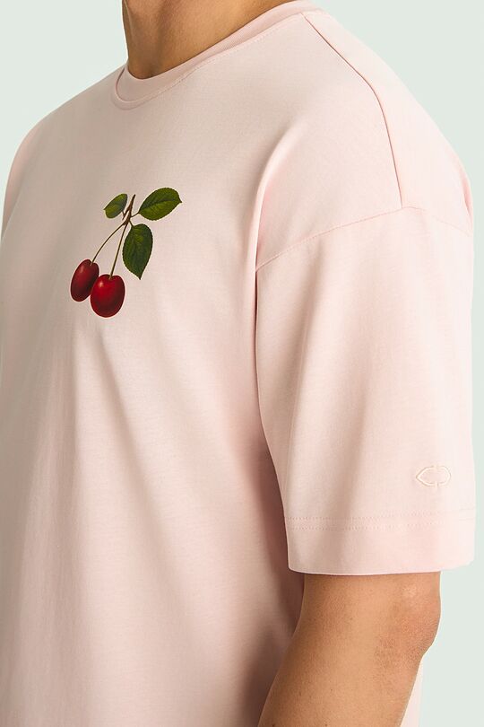 Short sleeves cotton T-shirt "Cherry" 9 | PINK | Audimas