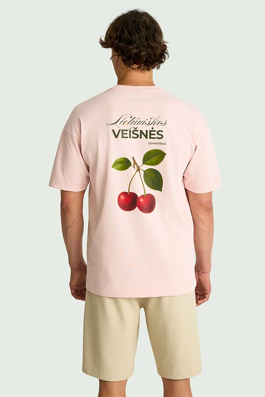 Short sleeves cotton T-shirt "Cherry" 5 | PINK | Audimas