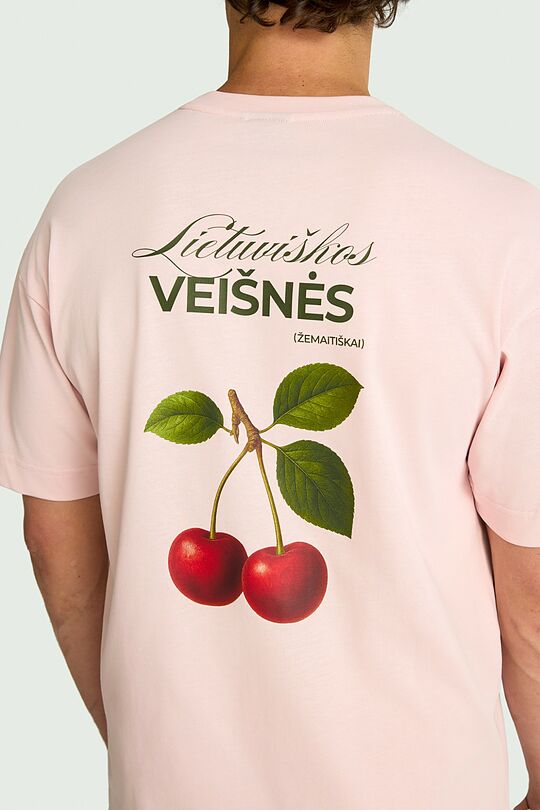 Short sleeves cotton T-shirt "Cherry" 10 | PINK | Audimas