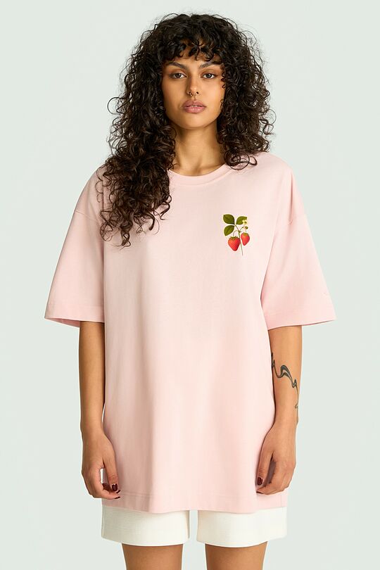 Short sleeves cotton T-shirt "Strawberry" 3 | PINK | Audimas
