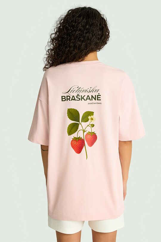 Short sleeves cotton T-shirt "Strawberry" 8 | PINK | Audimas