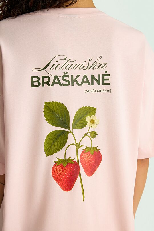 Short sleeves cotton T-shirt "Strawberry" 3 | PINK | Audimas