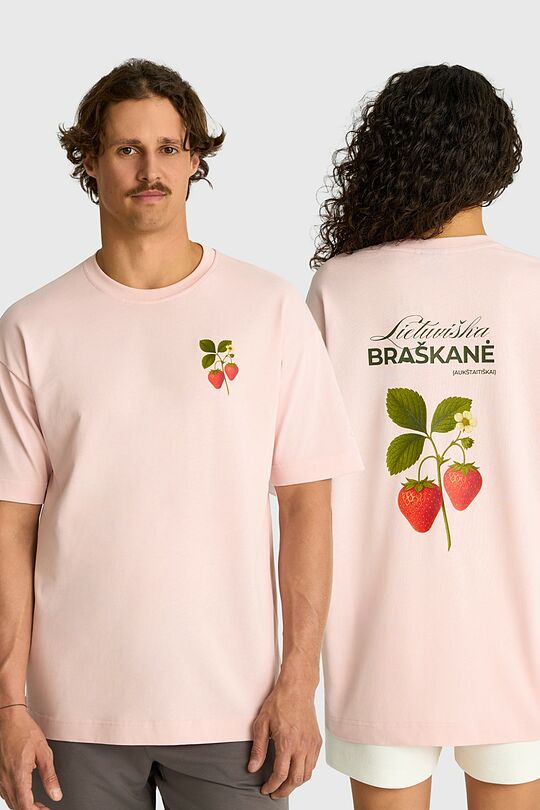 Short sleeves cotton T-shirt "Strawberry" 1 | PINK | Audimas