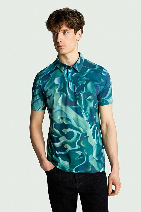 Printed polo T-shirt Žemyna 1 | GREEN | Audimas