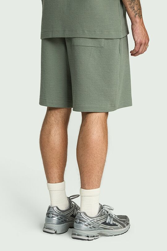 Textured cotton sweatshorts 3 | GREEN | Audimas