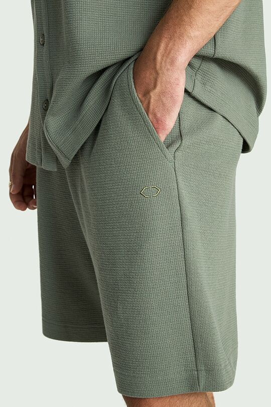 Textured cotton sweatshorts 4 | GREEN | Audimas