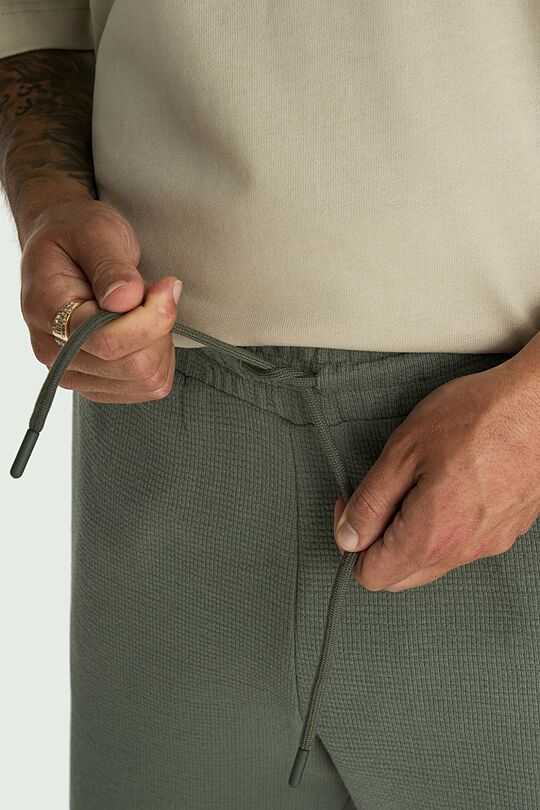 Textured cotton sweatshorts 5 | GREEN | Audimas