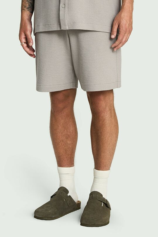 Textured cotton sweatshorts 2 | GREY | Audimas