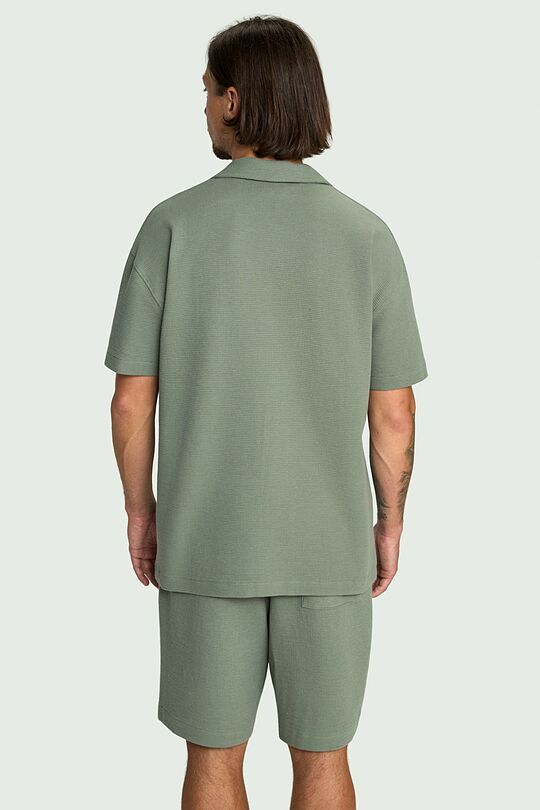 Textured cotton shirt 2 | GREEN | Audimas